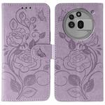 For Nothing Phone 3a Pro Rose Butterfly Embossed Leather Phone Case(Purple)