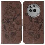 For Nothing Phone 3a Pro Rose Butterfly Embossed Leather Phone Case(Brown)