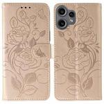For Nothing CMF Phone 2 Pro Rose Butterfly Embossed Leather Phone Case(Rose Gold)