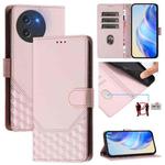 For Doogee Note 59 / Note 59 Pro Honeycomb Embossing RFID Leather Phone Case(Pink)