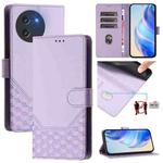 For Doogee Note 59 / Note 59 Pro Honeycomb Embossing RFID Leather Phone Case(Light Purple)