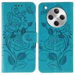 For OPPO Find X8 Rose Butterfly Embossed Leather Phone Case(Blue)