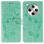 For OPPO Find X8 Rose Butterfly Embossed Leather Phone Case(Green)