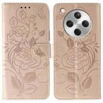 For OPPO Find X8 Rose Butterfly Embossed Leather Phone Case(Rose Gold)