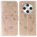 For OPPO Find X8 Pro Rose Butterfly Embossed Leather Phone Case(Rose Gold)
