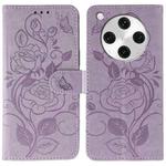 For OPPO Find X8 Pro Rose Butterfly Embossed Leather Phone Case(Purple)