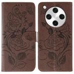 For OPPO Find X8 Pro Rose Butterfly Embossed Leather Phone Case(Brown)