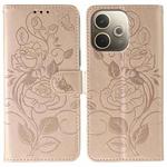 For OPPO A5 Pro 5G Global Rose Butterfly Embossed Leather Phone Case(Rose Gold)