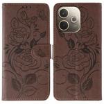 For OPPO A5 Pro 5G Global Rose Butterfly Embossed Leather Phone Case(Brown)