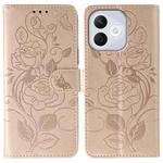 For Honor 400 Lite Rose Butterfly Embossed Leather Phone Case(Rose Gold)