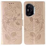 For Honor 400 Rose Butterfly Embossed Leather Phone Case(Rose Gold)