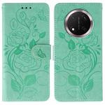 For Honor Magic7 Lite / X9c Rose Butterfly Embossed Leather Phone Case(Green)