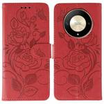For Honor Magic6 Lite / X50 / X9b Rose Butterfly Embossed Leather Phone Case(Red)