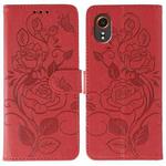 For Samsung Galaxy XCover7 Rose Butterfly Embossed Leather Phone Case(Red)