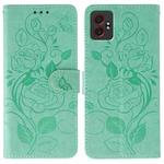 For Samsung Galaxy XCover7 Pro Rose Butterfly Embossed Leather Phone Case(Green)