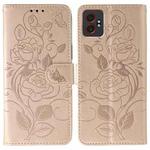 For Samsung Galaxy XCover7 Pro Rose Butterfly Embossed Leather Phone Case(Rose Gold)