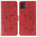 For Samsung Galaxy XCover7 Pro Rose Butterfly Embossed Leather Phone Case(Red)