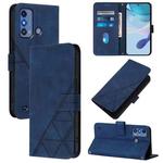 For ZTE Blade A53 Pro Crossbody 3D Embossed Flip Leather Phone Case(Blue)