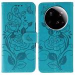 For Xiaomi 15 Ultra Rose Butterfly Embossed Leather Phone Case(Blue)