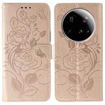 For Xiaomi 15 Ultra Rose Butterfly Embossed Leather Phone Case(Rose Gold)