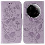For Xiaomi 15 Ultra Rose Butterfly Embossed Leather Phone Case(Purple)