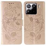 For Xiaomi 15 Pro Rose Butterfly Embossed Leather Phone Case(Rose Gold)