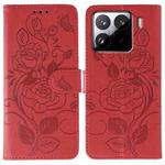 For Xiaomi 15 Pro Rose Butterfly Embossed Leather Phone Case(Red)