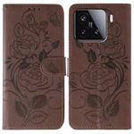 For Xiaomi 15 Rose Butterfly Embossed Leather Phone Case(Brown)