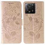 For Xiaomi 13T / 13T Pro Rose Butterfly Embossed Leather Phone Case(Rose Gold)