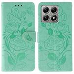 For Xiaomi 14T Pro Rose Butterfly Embossed Leather Phone Case(Green)