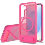 For Samsung Galaxy S23+ 5G Frosted Holder PC Hybrid TPU MagSafe Phone Case(Rose Red)