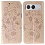 For OnePlus Nord 4 Rose Butterfly Embossed Leather Phone Case(Rose Gold)