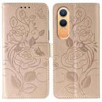 For OnePlus Nord CE4 Lite Global Rose Butterfly Embossed Leather Phone Case(Rose Gold)