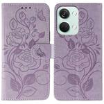 For OnePlus Nord 3 5G / Ace 2V Rose Butterfly Embossed Leather Phone Case(Purple)