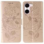 For OnePlus Nord CE5 Rose Butterfly Embossed Leather Phone Case(Rose Gold)