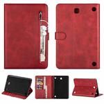 For Samsung Galaxy Tab A8.0 (2015) T35 Fashion Calf Texture Zipper Horizontal Flip Leather Case with Stand & Card Slots & Wallet & Wake-up / Sleep Function(Red)