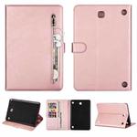 For Samsung Galaxy Tab A8.0 (2015) T35 Fashion Calf Texture Zipper Horizontal Flip Leather Case with Stand & Card Slots & Wallet & Wake-up / Sleep Function(Rose Gold)