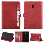 For Samsung Galaxy Tab A8.0 (2017) T380 Fashion Calf Texture Zipper Horizontal Flip Leather Case with Stand & Card Slots & Wallet & Wake-up / Sleep Function(Red)