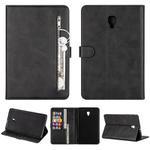 For Samsung Galaxy Tab A8.0 (2017) T380 Fashion Calf Texture Zipper Horizontal Flip Leather Case with Stand & Card Slots & Wallet & Wake-up / Sleep Function(Black)