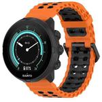 22mm Ocean Dual Pin Buckle Silicone Watch Band(Orange Black)
