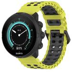 22mm Ocean Dual Pin Buckle Silicone Watch Band(Lime Grey)