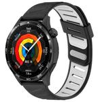 22mm Slanted Hole Two Color Silicone Watch Band(Black White)