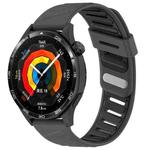 22mm Slanted Hole Two Color Silicone Watch Band(Grey Black)