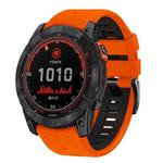 For Garmin 26mm Two Color Screw Buckle Quick Release Silicone Watch Band(Orange Black)