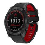 For Garmin 26mm Two Color Screw Buckle Quick Release Silicone Watch Band(Black Red)