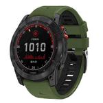 For Garmin 26mm Two Color Screw Buckle Quick Release Silicone Watch Band(Army Green Black)