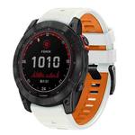 For Garmin 26mm Two Color Screw Buckle Quick Release Silicone Watch Band(Beige Orange)