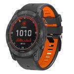 For Garmin 26mm Two Color Screw Buckle Quick Release Silicone Watch Band(Grey Orange)