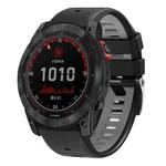 For Garmin 22mm Two Color Screw Buckle Quick Release Silicone Watch Band(Black Grey)