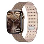 For Apple Watch 42mm / 41mm / 40mm / 38mm Two-Tone Breathable Magnetic Silicone Watch Band(Brown Apricot)